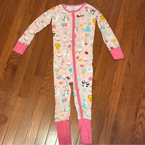 Little Sleepies Pink Birthday Kids One Piece Pajamas